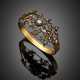 Silver and gold cuff bracelet with rose cut diamonds - Foto 1