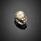 Mm 13.90 circa pearl and marquise diamond white gold ring - фото 1