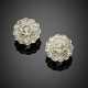 Rose cut diamond white gold cluster earrings - фото 1