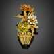 Diamond and enamel yellow gold floral brooch - Foto 1