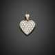 Heart shape white gold pendant with diamonds pavé in all ct. 1.40 circa - Foto 1