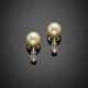 Mm 9.70/9.80 circa cultured pearl white gold earrings - Foto 1
