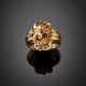 Yellow gold synthetic ruby ring - фото 1