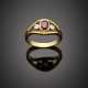 Oval ruby and diamond yellow gold ring - photo 1
