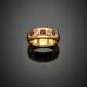 Round diamond and ruby yellow gold ring - Foto 1