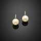 Mm 11.80/11.90 circa cultured pearl white gold diamond earrings - photo 1