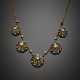 Silver and 9K gold gem and paste set necklace - photo 1