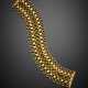 Yellow gold modular band bracelet accented with diamonds - photo 1