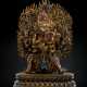 Bedeutende und monumentale feuervergoldete kaiserliche Bronze des Vajrabhairava - Foto 1