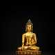 Feuervergoldete Bronze des Buddha Akshobhya auf einem Lotos - photo 1