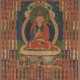 Thangka mit zentraler Darstellung des Padmasambhava unter Glas gerahmt - photo 1