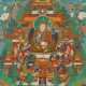 Feine Darstellung des Paradieses Zangs dog dpal-ri - das „Der Kostbare Guru“ Padmasambhava, nachdem er die Menschenwelt verlassen hatte, zu seinem Wohnort nahm - photo 1