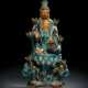 Fahua-Figur des Guanyin aus Irdenware auf einem Lotos - photo 1