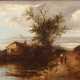 MÜLLER, K./R. (Maler 19. Jahrhundert), "Romantische Landschaft mit kleinem Haus am See", - Foto 1