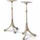A PAIR OF GEORGE III POLYCHROME DECORATED CANDLESTANDS - фото 1