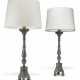 A PAIR OF NORTH EUROPEAN PEWTER ALTAR CANDLESTICK LAMPS - photo 1