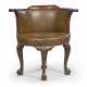 A GEORGE II MAHOGANY TUB-SHAPED DESK CHAIR - photo 1