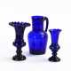 Kobaltglas-Krug und 2 -Vasen - photo 1