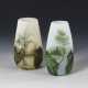 2 Jugendstil-Vasen mit Landschaftsmalerei - Foto 1