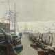 Maler des 20. Jahrhundert ''Winterliche Hafenansicht'' in einer Kleinstadt - Foto 1
