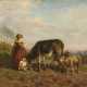 Monogrammist "WA": Bäuerliche Szene mit Esel und Familie. - Foto 1