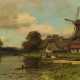 SCHIPPERUS, Pieter Adrianus (1840 Rotterdam - 1929 Den Haag). Schipperus, Pieter Adrianus: Holländisches Dorf mit Mühle. - photo 1