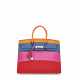 Hermes. A LIMITED EDITION ABRICOT, BLEU AGATE, MAGNOLIA & ROUGE CASAQUE EPSOM LEATHER SUNSET RAINBOW SELLIER BIRKIN 35 WITH PALLADIUM HARDWARE - фото 1