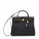 Hermes. A BLACK HUNTER LEATHER & CANVAS HERBAG ZIP 31 WITH GOLD HARDWARE - Foto 1