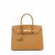 A LIMITED EDITION VACHE NATURELLE GRAINÉE LEATHER SELLIER BIRKIN 30 WITH GOLD HARDWARE - photo 1