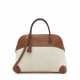 Hermes. A NATUREL BARENIA LEATHER & TOILE BOLIDE 37 WITH GOLD HARDWARE - photo 1