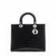 DIOR. A SHINY BLACK ALLIGATOR LADY D WITH SILVER HARDWARE - фото 1