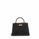 Hermes. A BLACK CALF BOX LEATHER MICRO MINI KELLY 15 WITH GOLD HARDWARE - фото 1