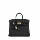 Hermes. A LIMITED EDITION MATTE BLACK ALLIGATOR & TOGO LEATHER TOUCH BIRKIN 25 WITH ROSE GOLD HARDWARE - photo 1