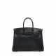 Hermes. A LIMITED EDITION BLACK CALFBOX LEATHER SO BLACK BIRKIN 35 WITH BLACK PVC HARDWARE - photo 1