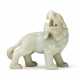 A LARGE PALE GREENISH-WHITE JADE FIGURE OF A LION - фото 1