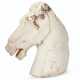 A LARGE WHITE MARBLE HORSE HEAD - фото 1