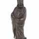 A LARGE SILVER-INLAID BRONZE FIGURE OF GUANYIN - photo 1
