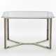Table with aisi steel and brass structure, smoked beveled glass top - фото 1