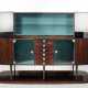 Luigi Scremin. Buffet with central part with drawers and showcases and side parts with curved doors; display case and mirrors - photo 1