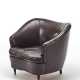 Gio Ponti. Upholstered armchair with truncated cone front feet and square section rear feet - фото 1