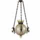 Barovier & Toso. Cesendello lamp in wrought iron with three forged griffin-shaped supports, dewy colorless glass diffuser globe crowned with iron ferrule and petal coping, iron sheet reset and dewy glass - фото 1