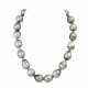 Perlenkette aus 22 großen Tahiti Zuchtperlen, - Foto 1