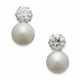 CULTURED PEARL AND DIAMOND EARRINGS - photo 1