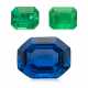 UNMOUNTED SAPPHIRE AND TWO UNMOUNTED EMERALDS - photo 1