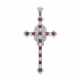 RUBY AND DIAMOND PENDANT; TOGETHER WITH A DIAMOND, RUBY, SAPPHIRE AND ENAMEL BROOCH - Foto 1