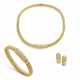 GOLD AND DIAMOND NECKLACE, BANGLE AND EARRING SUITE - photo 1