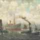 Triptychon mit WerftbetriebDeutscher Marinemaler, tätig 1. Hälfte 20. Jahrhundert - photo 1