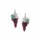 Pair of garnet, tsavorite and diamond earrings, Michele della Valle - фото 1