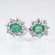 Paar klassischer Smaragd-Brillant-Ohrringe - Foto 1