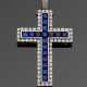 Prachtvoller Kreuzanhänger mit Saphiren und Brillanten - photo 1